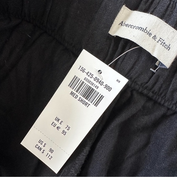 • NWT! • Abercrombie & Fitch black linen and coton blend wide pants - Picture 7 of 7